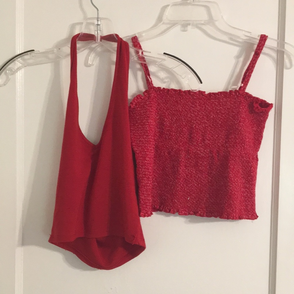 Two brandy Melville red tops